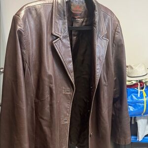 Vtg Italian Leather Danier Brown Jacket Large